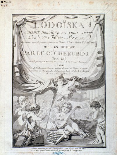 Frontispiece of Lodoiska, opera by Luigi Cherubini by Italian School