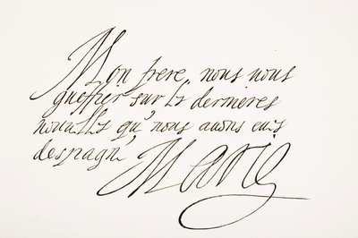 Handwriting and signature of Marie de Medici by Italian School