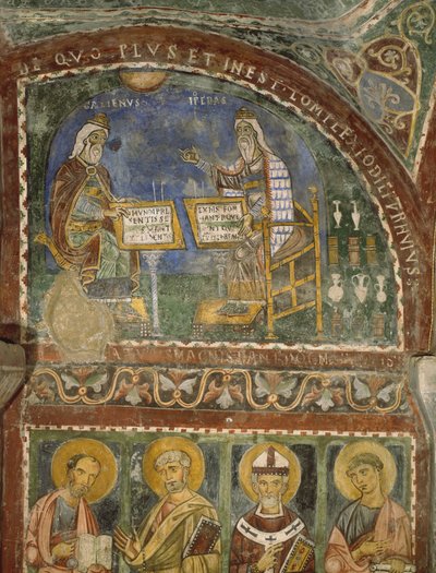 Hippocrates and Galen, Crypt of Anagni Cathedral by Italian School