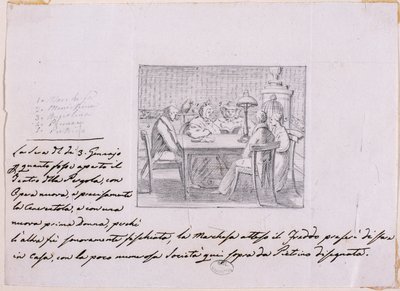 Interior scene by Italian School