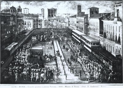 Large Tournament in Piazza Navona, c.1610 by Italian School