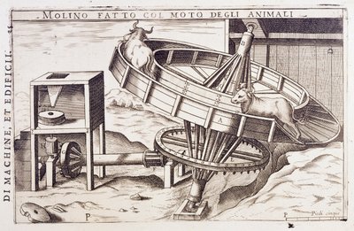 Mill Powered by Animals by Italian School