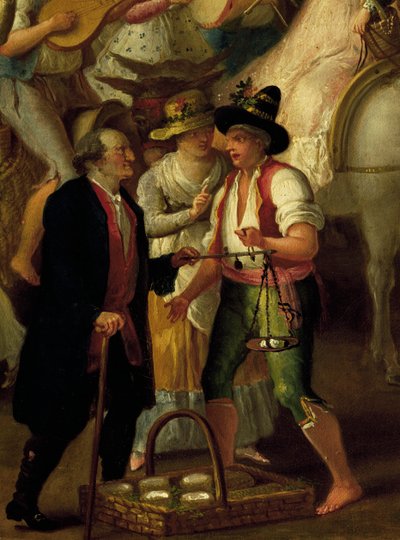 Mozzarella vendor (detail) by Italian School