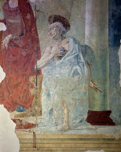 St Jerome as a penitent (detail) by Italian School