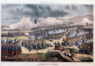 The Battle of Solferino by Italian School
