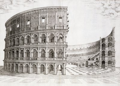 The Colosseum, built in AD 80 by Italian School