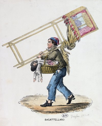 The Wandering Puppeteer, c.1840 by Italian School