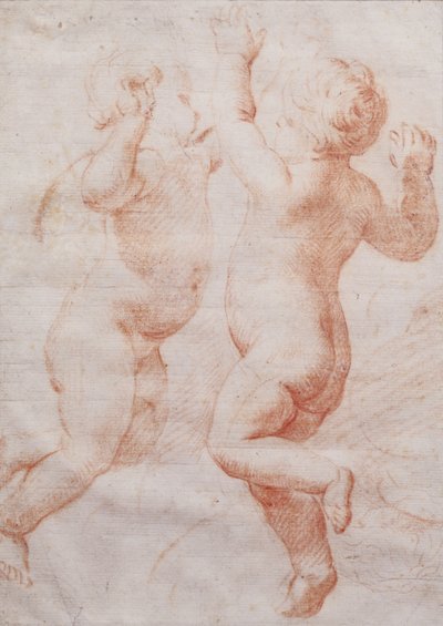 Two dancing putti by Italian School