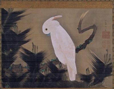 White Cockatoo on a Pine Branch by Ito Jakuchu