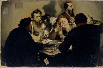 The Cardsharps, 1870s by Ivan Alexandrovich Kalganov