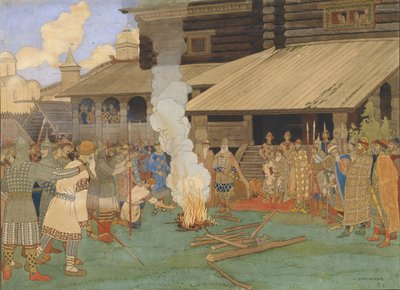 Baptism by Fire by Ivan Yakovlevich Bilibin