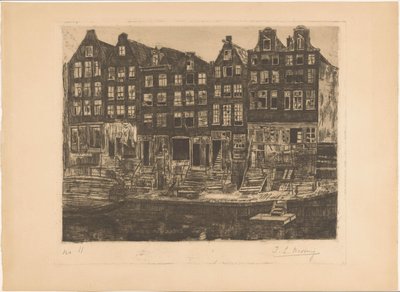 Canal Houses by Izaak Leendert Bedding (signed by artist)