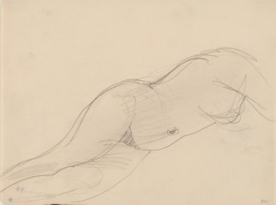 Female model, lying down by J.A. Jerichau