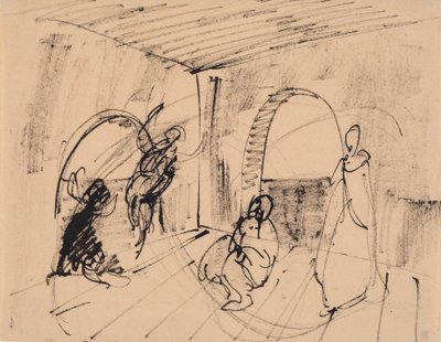 Draft for the Painting "Hecuba" by J.A. Jerichau