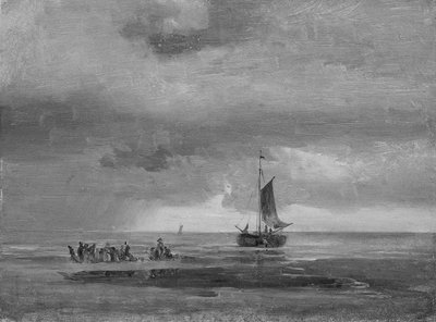 Flat Beach by Sunset by Johan Christian Dahl