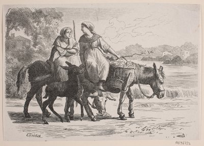 At Enghien. Peasant Women Returning from Paris by J.C. Nielsen