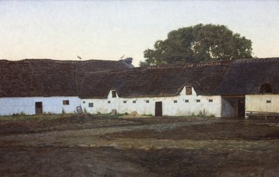 A Farm in Vendsyssel. Sunset by J.C. Schlichtkrull