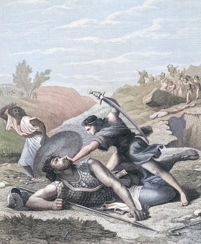 David and Goliath by J.F.C. (after) Reckleben