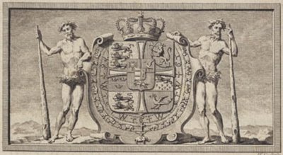 The Danish Coat of Arms with Wild Men as Shield Bearers by J.F. Clemens