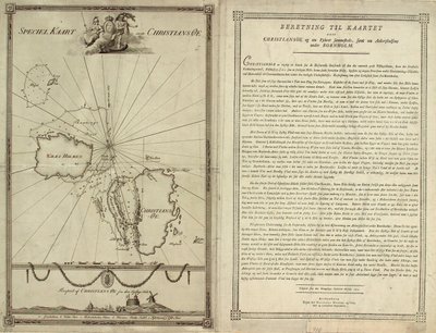 Map of Christiansø with Text Side by J.F. Clemens