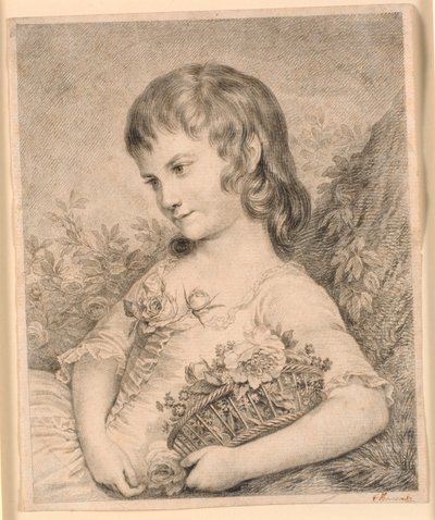 Little Girl with a Flower Basket (Octavie Diodati) by J.F. Clemens