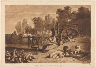 The Farm-yard with the Cock, Published 1809 by Joseph Mallord William Turner