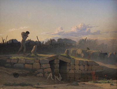 A Shepherd Boy Driving a Flock of Sheep by J.V. Gertner