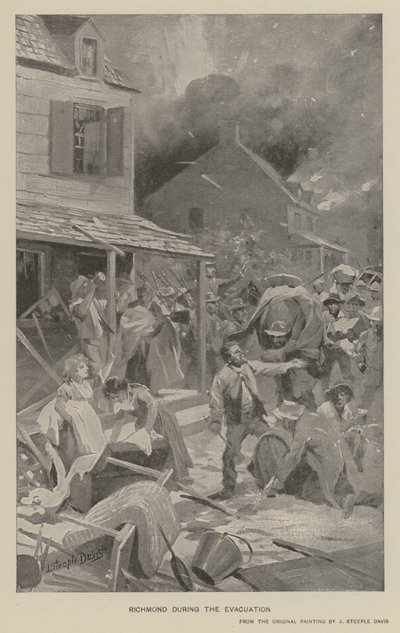 Richmond During the Evacuation (litho) by J. (after) Steeple Davis