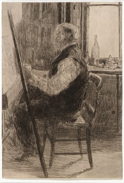 Artist Seated at Easel by J. Alden Weir