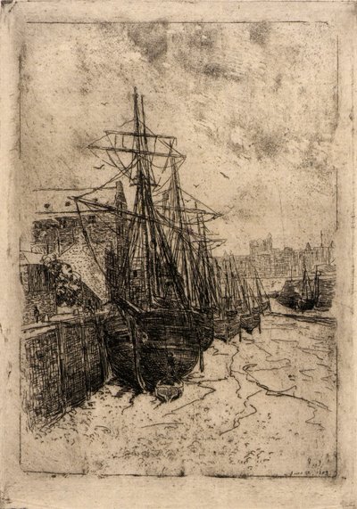 Boats at Low Tide--Isle of Man by J. Alden Weir