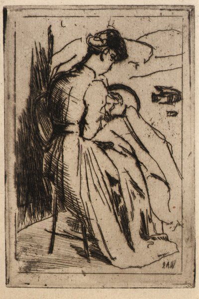 Woman Embroidering by J. Alden Weir