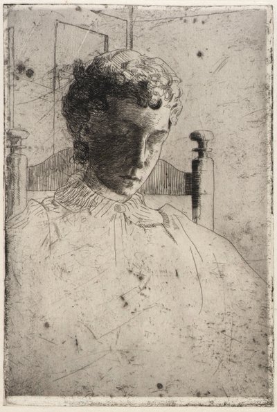 Woman Looking Down by J. Alden Weir