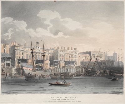 Customs House, from the Thames River by J. Bluck