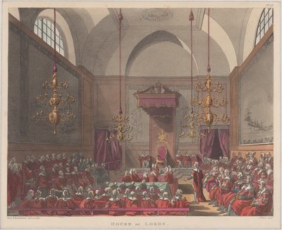 House of Lords, 1808 by J. Bluck