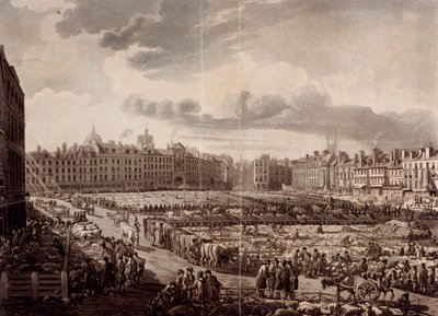 Smithfield Market, London, 1811 by J Bluck