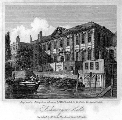 Fishmongers Hall, City of London, 1817 by J. Greig