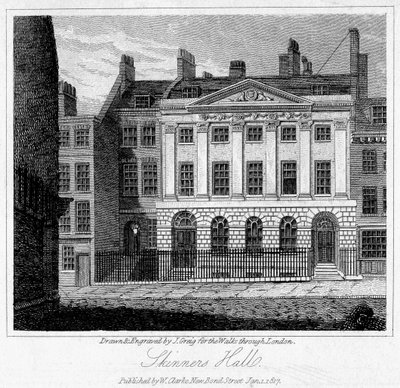 Skinners Hall, City of London, 1817 by J. Greig