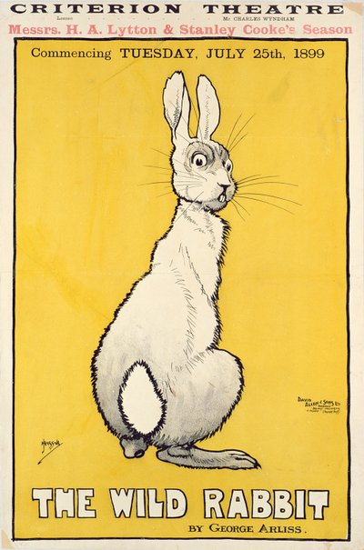The Wild Rabbit Poster, 1899 by J. Hissin