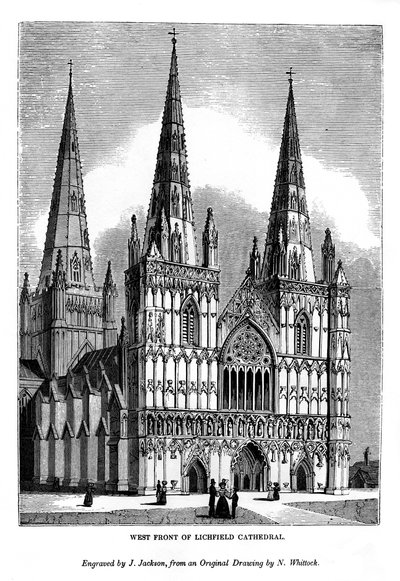 West front of Lichfield Cathedral, 1843 by J. Jackson