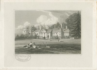 Hagley Hall: Engraving by John Preston Neale