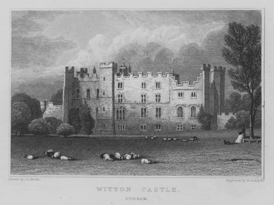 Witton Castle, Durham (engraving) by John Preston Neale