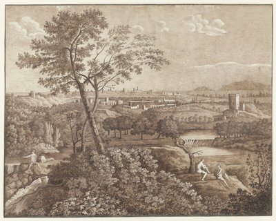 Italian landscape in the vicinity of Rome by J. Pallard