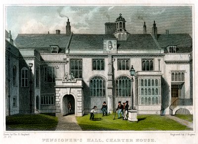 Pensioners Hall, Charterhouse, London, 1830 by J. Rogers