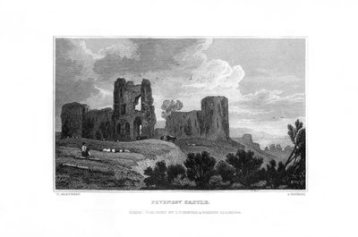 Pevensey Castle, Pevensey, East Sussex, 1829 by J. Rogers