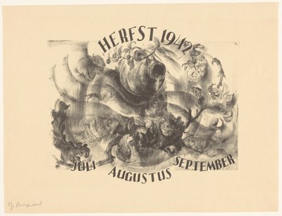 Calendar Page Autumn 1942 by J. Roozendaal