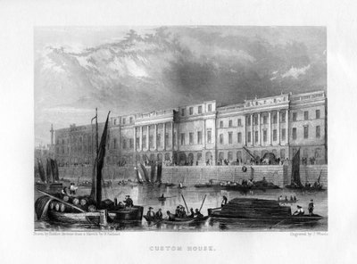 Custom House, London, 19th century by J. Woods