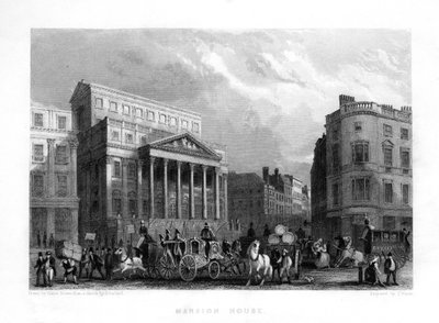 Mansion House, London, 19th century by J. Woods