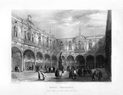 The Royal Exchange, London, 19th century by J. Woods