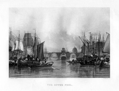 The Upper Pool, London, 19th century by J. Woods