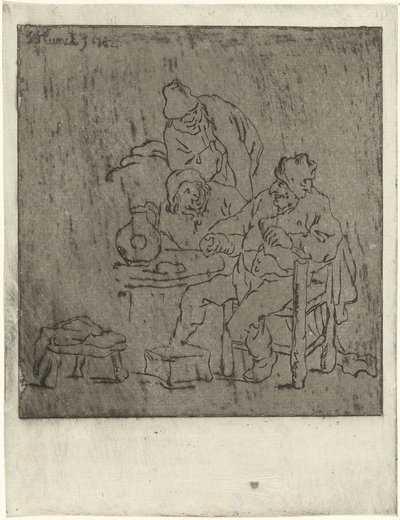 Three Men Around a Table by Jabes Heenck